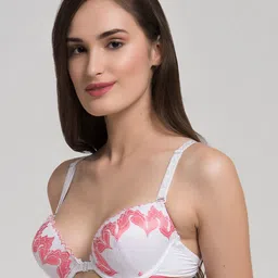 MAKCLAN Floral Plunge Bra - Medium Coverage Underwired Lightly Padded image 3