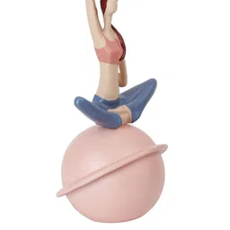 TAYHAA Pink & Blue Healthy Yoga Pose Figurine Showpiece image 2