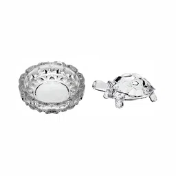 Navyaksh Transparent Fengshui Crystal Turtle Showpiece image 4