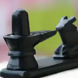 Navyaksh Black Marble Shivling Nandi Religious Idol Showpiece image 2