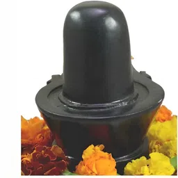 Navyaksh Black Shivling Marble Idol Showpiece image 3