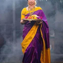 Anjaneya Sarees Woven Design Zari Silk Blend Banarasi Saree image 3