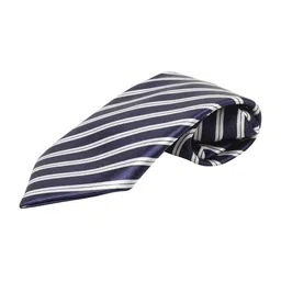 Arendelle Boys Blue & White Striped Satin Adjustable Skinny Tie image 3