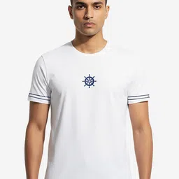 DEPLOYED Graphic Printed Round Neck Cotton T-shirt-image-7