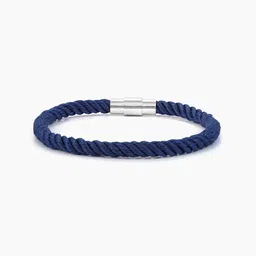 SWASHAA Men Silver-Plated Twisted Rope Bracelet-image-6