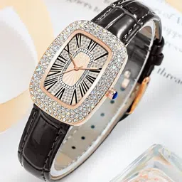 SZN Women Dial & Leather Straps Analogue Watch Diamond lady BlackkSZN33736236-image-9