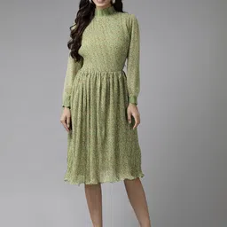 roadster Green Georgette Dresses-picture-10