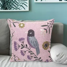 Vinayaka Fab Pink Embroidered Square Cushion Covers-image-34