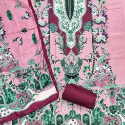 LeeliPeeri Designer Printed Art Silk Unstitched Dress Material image 2