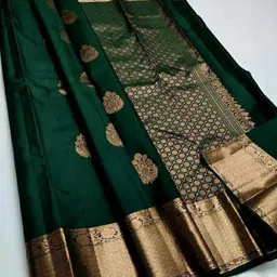FLUXUS Ethnic Motifs Woven Design Zari Banarasi Saree image 4