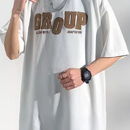 StyleCast x Revolte Men Typography Printed Round Neck Oversized T-shirt image 3