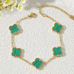 Jewels Galaxy Stainless Steel Gold-Plated Link Bracelet image 4