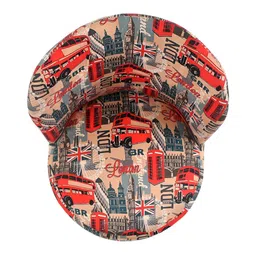 NACIA Brown & Red Printed Wooden & Velvet Chair Pouffes Stool Ottomans image 3