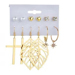Crazy Fashion Pack Of 6 Contemporary Studs Earrings-image-98