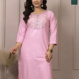 AUZAAI COLLECTION Women Yoke Design Thread Work Kurta-picture-14