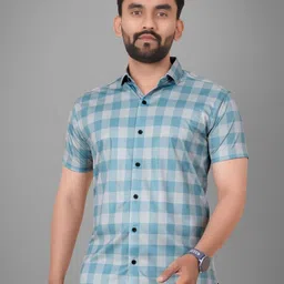 Metronaut Men Regular Fit Spread Collar Buffalo Checked Elastane Casual Shirt-picture-29