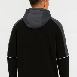 JUMPCUTS Men Colourblocked Hooded Sweatshirt image 3