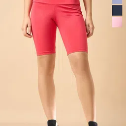 COLOR CAPITAL Women Pack Of 4 High Rise Above Knee Gym Tights-picture-17