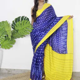 HERE&NOW Floral Pure Cotton Bagru Saree-picture-29