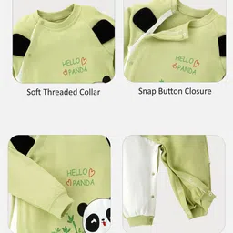 Little Surprise Box LLP Infants Panda Full Sleeves Jumpsuit Style Rompers image 5