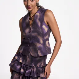 Terra Luna Printed Flared Mini Skirt-image-59