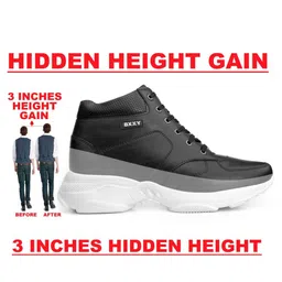 Bxxy Men Height increasing Casual Lace-up Ankle Platform Heel Boots image 4