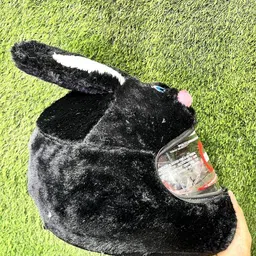 gking Highy Quality Black Bunny Helmet Cover For All Bikers - 35 cm image 3
