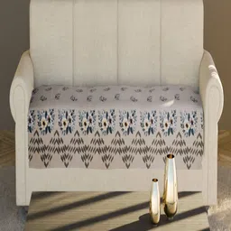 Fashion Throw Beige & Grey Printed Velvet 1 Piece Sofa Cover-picture-14