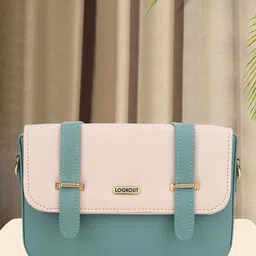 Lookout fashion Colourblocked Oversized Structured Handheld Bag-image-53