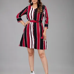 KETAKI FASHION Women Striped Crepe A-Line Dress-image-99
