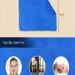 Kuber Industries Blue 2 Pieces 400 GSM Microfiber Soft Quick Dry Face Towels image 4