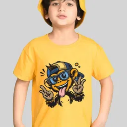 Kiddy Viddy Boys Graphic Printed Round Neck T-shirt-picture-42