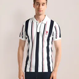 U.S. Polo Assn. Men Striped Polo Collar Pockets Slim Fit T-shirt-picture-25