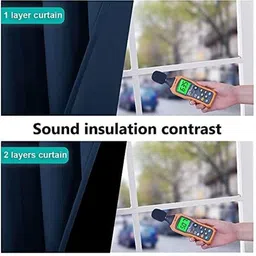 BFAM Navy Blue Set of 2 Black Out Long Door Curtain image 4