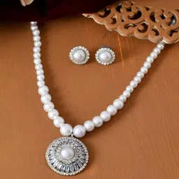 Anouk Silver-Plated Stainless Steel American Diamond Jewellery Set-picture-24