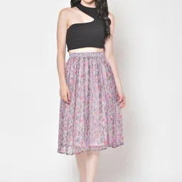 BAESD Printed Flared Midi Skirts image 5