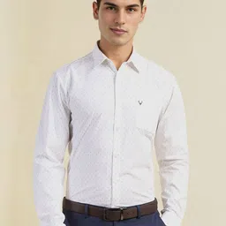 Allen Solly Men Slim Fit Spread Collar Geometric Printed Cotton Formal Shirt-image-31