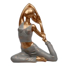 Ashnam Gold-Toned Mermaid Lady Yoga Seated Posture Figurine Showpiece-picture-10