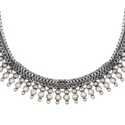 Anouk Silver-Plated Oxidised Necklace image 3