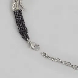 RICHEERA Silver-Plated Artificial Beads Layered Necklace image 3