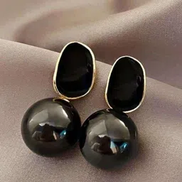 Estailo fashion Artificial Beaded Enamelled Spherical Shaped Drop Earrings image 1