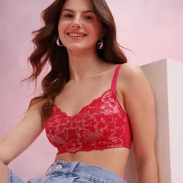 DressBerry Floral Self-Design Medium Coverage Non-Padded Everyday Lace Bra FSN13A-image-7