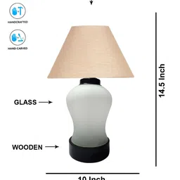 Aura Beige Glass Frustum Shaped Table Lamp image 3