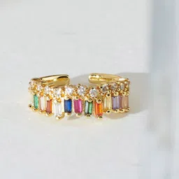 SALTY Gemstones Studded Adjustable Finger Ring image 3