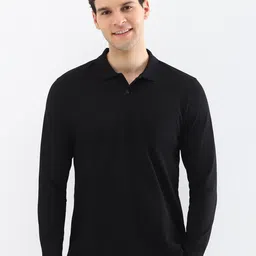 Allen Solly Men Solid Polo Collar Cotton T-shirt image 1