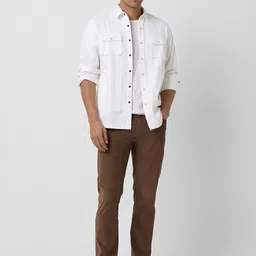 Van Heusen Sport Men Textured Slim Fit Cotton Trouser image 2