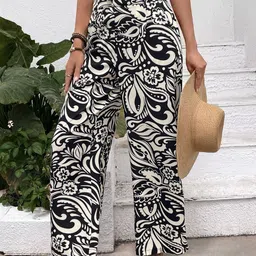 KPOP Women Floral Printed Easy Wash Trousers-picture-40