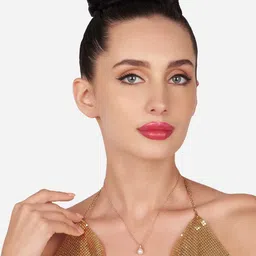 Zaveri Pearls Set Of 2 Rose Gold-Plated CZ-Studded Pendants with Chains image 5