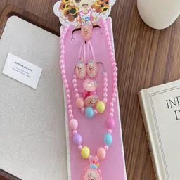 SAPRAA TRENDS Kids-Girls Pink Artificial Stones & Beads Jewellery Set-picture-50