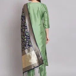 VredeVogel Women Ethnic Motifs Embroidered Regular Kurta with Trousers & With Dupatta image 4